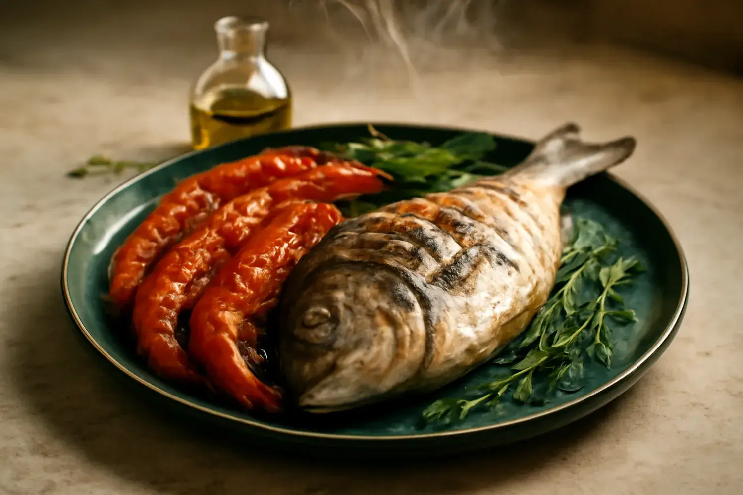 Pescado del Mediterráneo emplatado en Almadraba